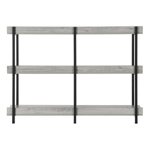 English Elm Accent Console Table: Sleek Grey Laminate & Black Metal, Perfect For Narrow Spaces & Modern Decor B2710P218988