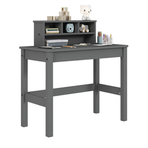 English Elm Logan Gray Finish Writing Desk with Hutch, Cable Management, Ample Storage & Sleek Minimal Design B2726P256270
