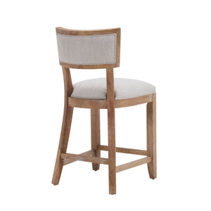 English Elm Christopher Knight Home® - 26.5" Counter Stools Set of 2 Upholstered Farmhouse Bar Stools with Curved Back, Footrest, Solid Wood Frame Beige+Natural 72643.00BGE