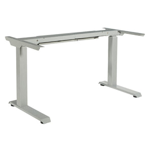 OSP Home Furnishings Electric Sit Stand Desk Base with Dual Motor Legs Whisper Quiet and Supports up to 250 Lb Silver A2EB322-SV