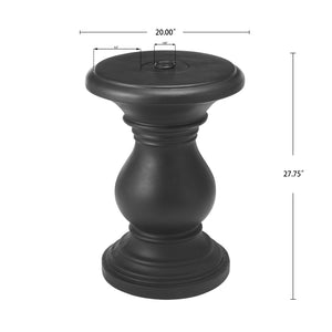 English Elm Christopher Knight Home® - MGO Durable Magnesium Oxide Umbrella Base Table with Multi-Size Caps, Hand-Tight Knob Stability, 31.75" L Black N772P284567B