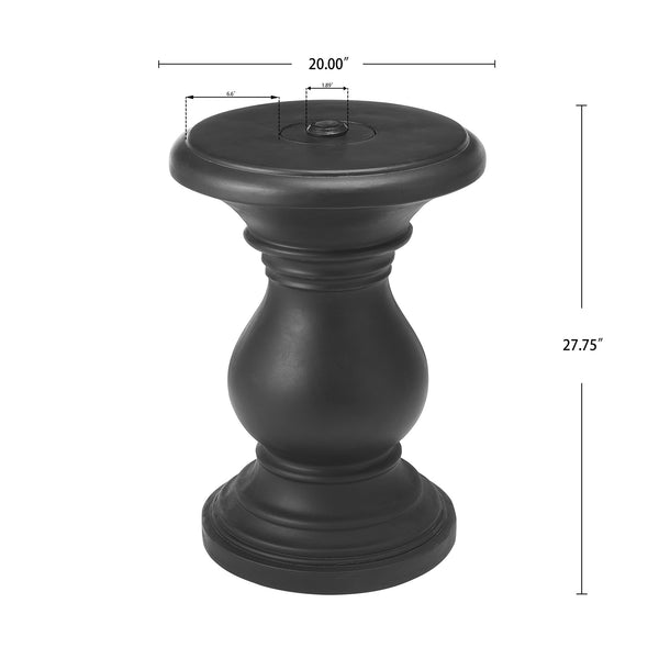 English Elm Christopher Knight Home® - MGO Durable Magnesium Oxide Umbrella Base Table with Multi-Size Caps, Hand-Tight Knob Stability, 31.75" L Black N772P284567B