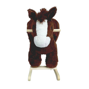 English Elm Kids Plush Rocking Horse Toddler Toy with Sound Box Hand Puppets and Secure Safety Belt W3723P374143