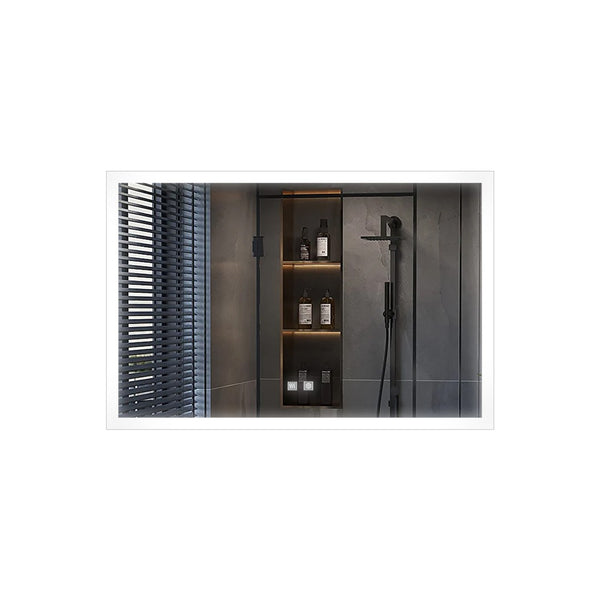 English Elm Aurorium Led Lighted Vanity Mirror with Defogger Touchscreen 48 Inch Bathroom Wall B2731P478350