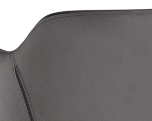 Sunpan Owen Office Chair - Modern Urban Design in Town Grey Faux Leather with Easy Mobility Castors