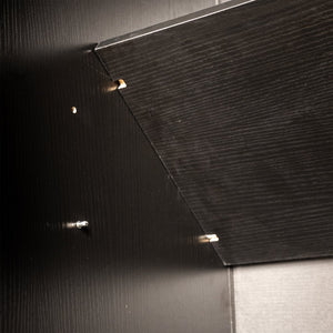 English Elm 71" Arched Glass Barn Door Pantry Cabinet Farmhouse Mdf Storage for Kitchen Dining Black W2917S00016