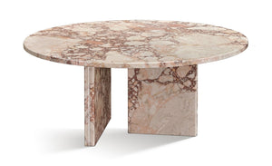 English Elm Pink Natural Marble Coffee Table – Elegant Round Design For Living Rooms, Versatile & Unique Décor W1696P314930-GIGA