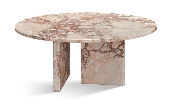 English Elm Pink Natural Marble Coffee Table – Elegant Round Design For Living Rooms, Versatile & Unique Décor W1696P314930-GIGA