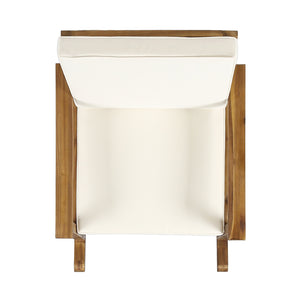 English Elm Christopher Knight Home® - CANDEL Rocking Chair with Acacia Wood Frame and Plush Cushioning — Coastal Comfort, Weather-Resistant Design Cream,Teak 39 L x 28 W x 11.75 H N761P272646T