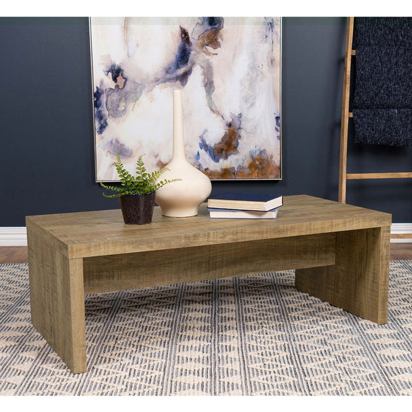 English Elm Rectangular Farmhouse Coffee Table with Rustic Engineered Wood Finish, Sturdy Center Brace and Warm Tone Mango color B016P370581