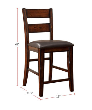 English Elm Dark Transitional Counter Height Chairs Set of 2 in Dark Cherry with Padded Leatherette Seats, Sturdy Design B011P237465