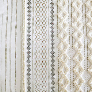 English Elm Full/Queen Imani Cotton Duvet Cover Set with Tufted Chenille Geometric Print, OEKO‑TEX Certified Comfort B03596527