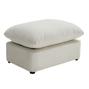 English Elm 360° 360 Swivel Oversized Chenille Armchair with Pocket Spring Seat and Three Throw Pillows Beige W1361S00094
