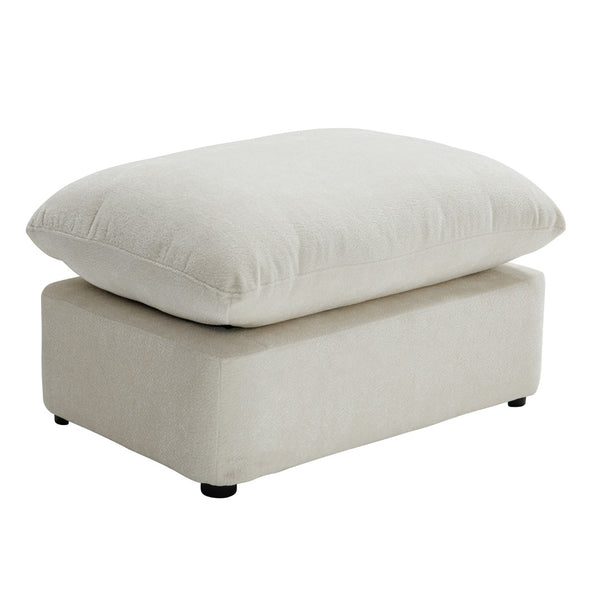 English Elm 360° 360 Swivel Oversized Chenille Armchair with Pocket Spring Seat and Three Throw Pillows Beige W1361S00094