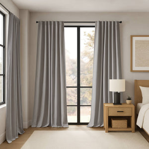 English Elm 2-pk 52x108 Inch Total Blackout Curtain Panels Noise Reducing Bedroom Theater Grey B035P496620