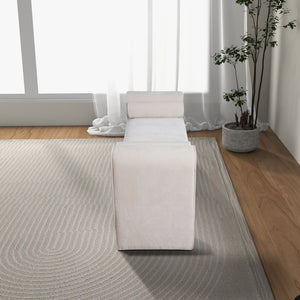 English Elm Ashcroft Furniture - Regent Cream Chenille Bench with High-Density Foam Cushion, Kiln-Dried Frame, 64x21x28 Ready-to-Use B183P255254