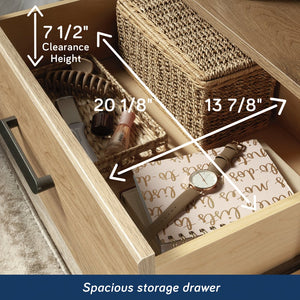 English Elm Night Stand - Rustic Brown Finish With Smart Storage, Compact Design & Easy Assembly For Any Space B356P367928