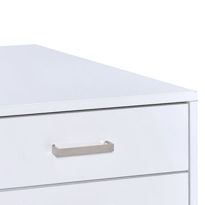 English Elm White High Gloss Contemporary 3-Drawer File Cabinet on Casters — Sleek Space-Saving Office Storage, Durable Finish B062P185691