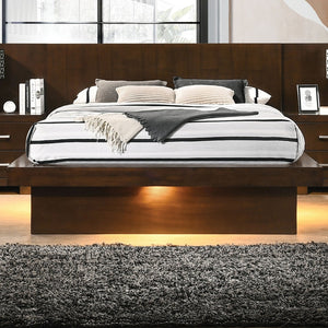 English Elm Tokyo Cappuccino Wood Queen Bed With Led Lighting - Modern, Durable Design For Cozy Bedrooms B062S00677-GIGA