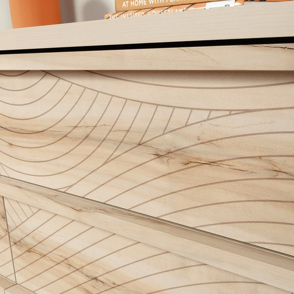 English Elm Dresser, Versatile Brown Finish With Six Drawers - Durable Engineered Wood For Organized Storage B356P367729