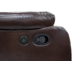 English Elm Recliner Manual Motion Loveseat with USB Ports, Gel Leatherette, Plush Pillow Arms & Vertical Stitching B089P240474