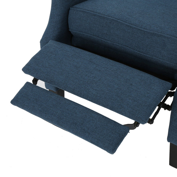 English Elm Christopher Knight Home® - Pushback Recliner Chair with Nailhead Trim and Wingback Design, Plush Fabric Comfort for Living Rooms Navy Blue 60760.00DBL