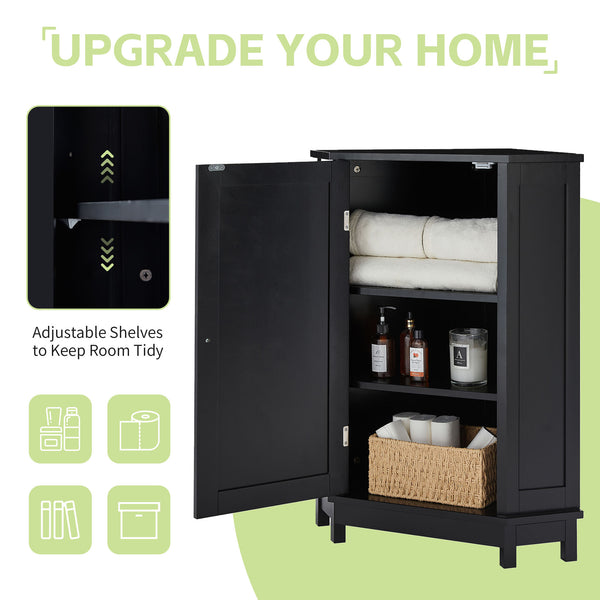 English Elm Black Triangle Corner Bathroom Cabinet with Adjustable Shelves, Modern MDF Storage Organizer, 70lb Capacity, Space-Saving Design N725P172615B