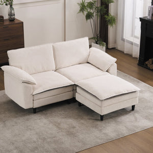 English Elm 70.87" Chenille Modular Cloud Sectional with Ottoman Deep Plush Seating for Living Rooms W5029S00001