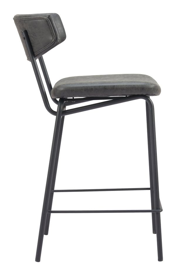 Charon Counter Stool - Set of 2 Vintage Black 110263 Zuo Modern