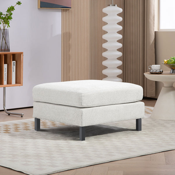 English Elm Homcom Modular Ottoman For Customizable Sectional Sofa, Soft Cream White Upholstery, Durable Design W2225P229502