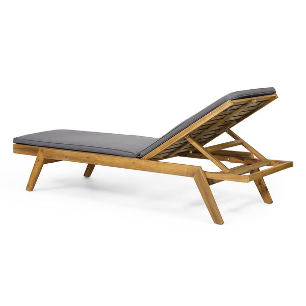 English Elm Christopher Knight Home® - Caily Chaise Lounge Set - Stylish Acacia Wood, Adjustable Recline, Water-Resistant Cushions For Outdoor Bliss 71346.00DGRY
