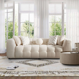 Ashcroft Furniture Alana Ivory Boucle Sofa - Stylish 3-Seater Couch