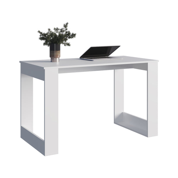 English Elm Writing Desk Sleek 47.2" Workstation with Sturdy Legs, Engineered Wood Finish for Home Offices White 51.97 L x 28.35 W x 3.15 H B097P296831