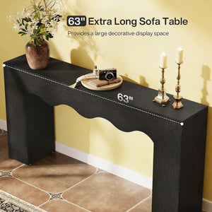 English Elm Wood Solid Fir Console Table Handcrafted Farmhouse Style for Entryway or Sofa T3971P449800