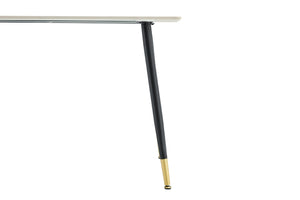 English Elm Modern Sintered Stone Rectangular Dining Table with Metal Legs for Four Seats Light Beige W3493S00013