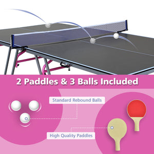 English Elm Double Fish Regulation Mdf Ping Pong Table Foldable Solo Practice Ready Indoor Play W3087P251047