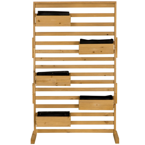 English Elm Outsunny Wooden Vertical Plant Trellis Stand With 5 Tiers Of Planter Boxes For Outdoor Spaces W2225P217233-GIGA