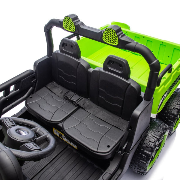 English Elm 24v Two Seat Kids Electric Dump Truck Six Wheel 4wd Utv with Parental Remote Green W1578P268992
