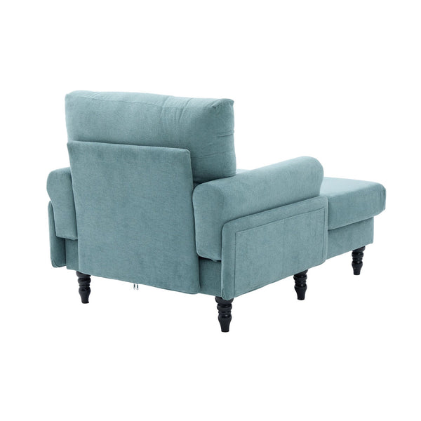 English Elm Modern Chenille Recliner Chaise Lounge Sofa Chair with High-Resilience Foam, Wide Seat, 550lb Capacity Mint Green W395P371334