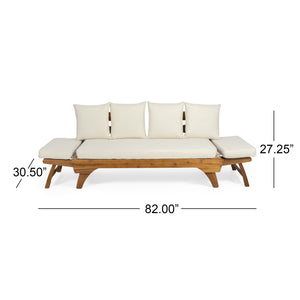 English Elm Christopher Knight Home® - Expandable Outdoor Daybed With Cushions - Acacia Wood Patio Sofa, Adjustable Armrests & Stylish Design 69489.00BGE