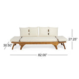 Christopher Knight Home® - Noble House - Serene Outdoor Acacia Wood Expandable Daybed with Water Resistant Cushions