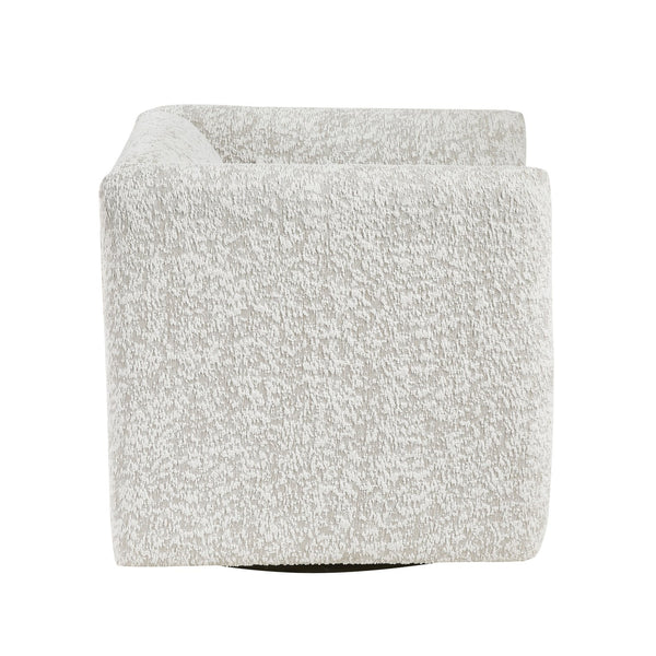 English Elm Modern Swivel Chair Beige Jacquard Upholstery with Plush Pillow 360° Rotation Plywood Frame Comfort - No Assembly Required, 33"x31.5"x30" B011P315600