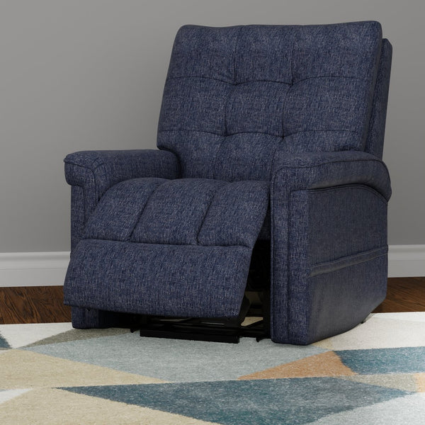 English Elm Velour Lugano Indigo Power Lift Chair with USB, Dual Pockets, Full Recline & Quiet Lift Mechanism B339P409525