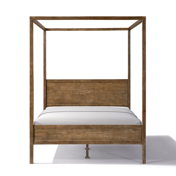 English Elm Christopher Knight Home® - Queen Solid Antique Oak Canopy Bed Frame with High-Density Slats, 800lb Support & 10" Storage Clearance N758Q877980N