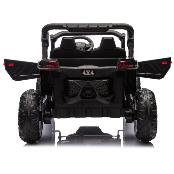 English Elm 24v Two Seat Kids Electric Utv with Parental Remote Suspension Off Road Ride On Black W1578P184797