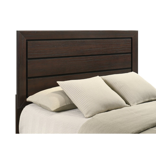 English Elm Holmgren Eastern King Storage Bed with Recessed Panel Headboard in Dark Cocoa Wood B062S01811