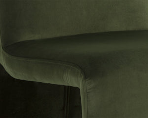 Sunpan Cascata Dining Chair - Modern Elegance with Intriguing Silhouette for Your Stylish Dining Space Moss Green