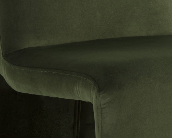 Sunpan Cascata Dining Chair - Modern Elegance with Intriguing Silhouette for Your Stylish Dining Space Moss Green