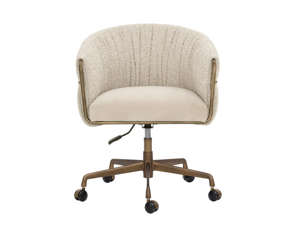 Sunpan OLMA Office Chair - Comfort and Style with Two-Tone Upholstery in Meg Taupe & Santa Cruz Oatmeal 112388