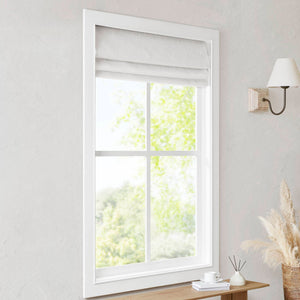 English Elm 1 Cordless Total Blackout Roman Shade 33x64 Inch Polyester Viscose Blend Easy Lift Installation White 5.96 L x 9.25 W x 8.07 H B035P319842